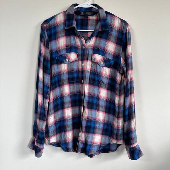 GAP Pendleton Plaid Shirt Button Front Long Sleeve Women's SMALL Blue Pink - Picture 1 of 10